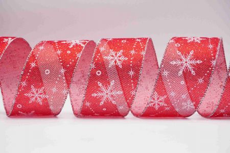 Glitter Snowflakes Wired Ribbon_KF7295G-7_red